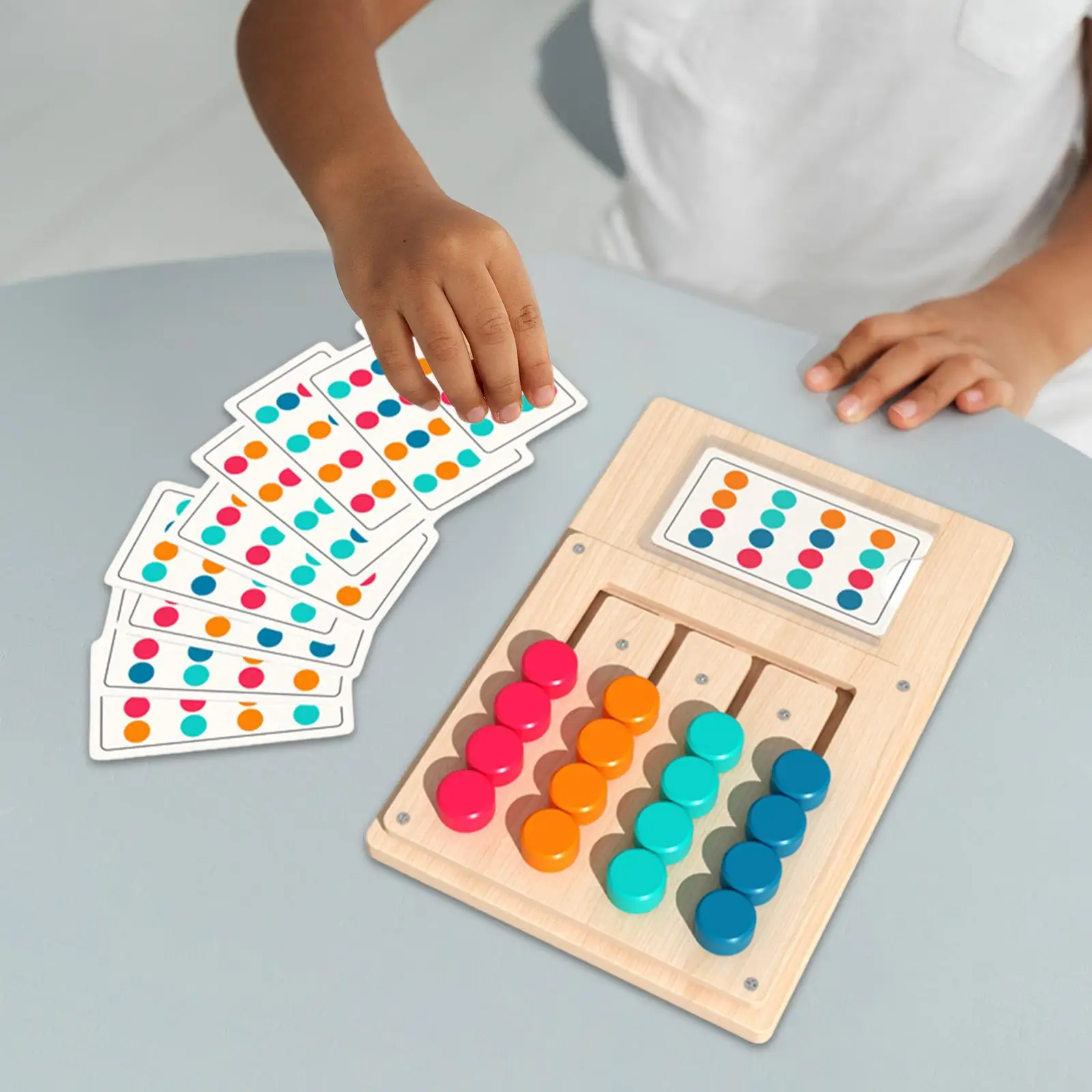 

Montessori Toy Learning Toys Slide Puzzle Shape Color Matching Game for Kids
