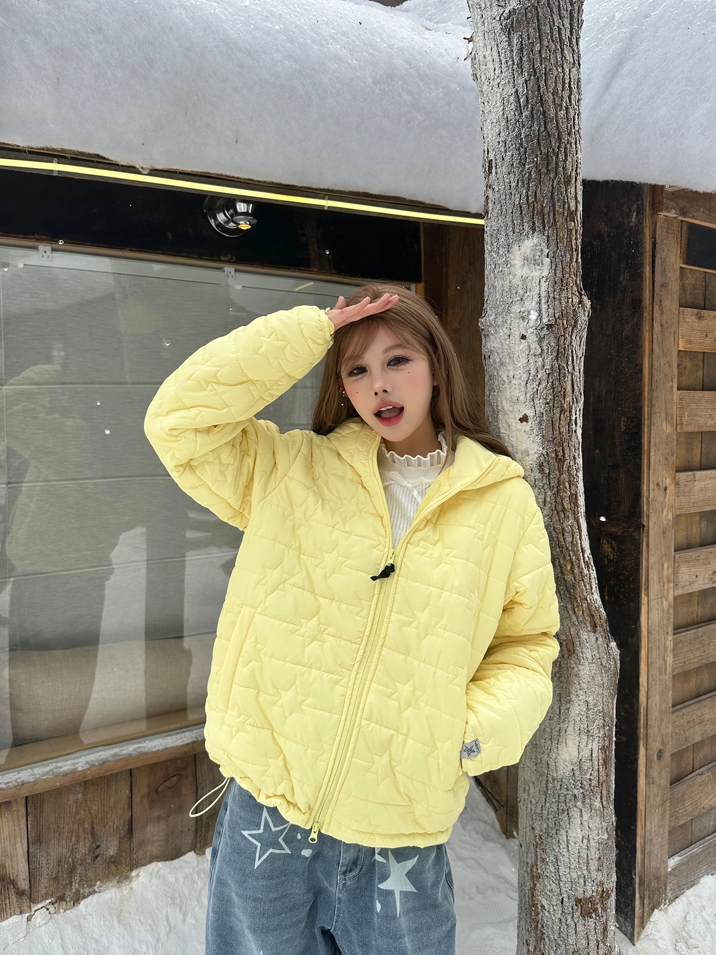 

Ретро-куртка в американском стиле с капюшоном из хлопка, теплая верхняя одежда Star Ribs для мужчин и женщин, зимнее приталенное пальто бренда Tagkita