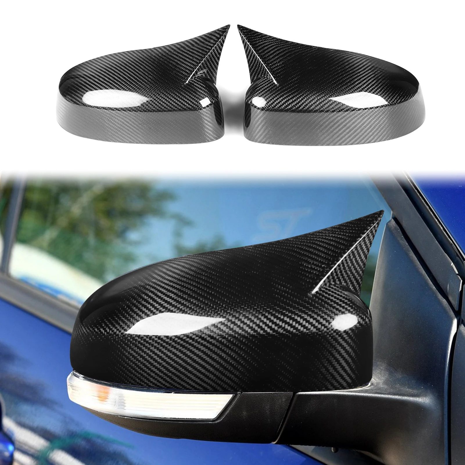 

For Ford Focus MK3 STRS 2012-2018 Real Carbon Fiber Rear View Mirror Cover Exterior Side Rearview Cap Shell Add On Type