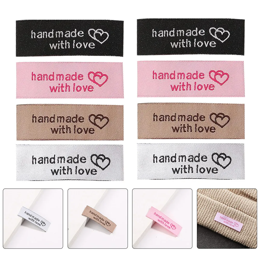 

80Pcs Clothing Collar Labels Exquisite Craftsmanship Fade Resistant Polyester Tags for DIY Apparel Sewing Jeans Shirts Coats