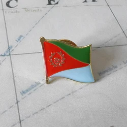 Eritrea National Flag Lapel Pins Crystal Epoxy Metal Enamel Badge Paint Brooch Souvenir Suit  Personality  Commemorative Gifts