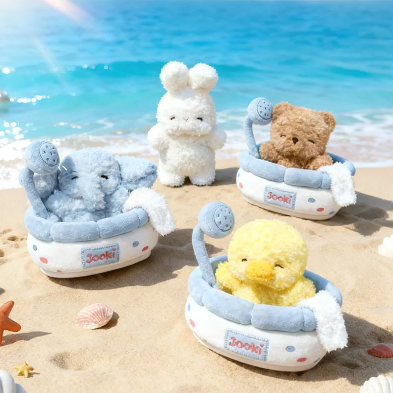 Kawaii فقاعة حمام سلسلة ألعاب من القطيفة لطيف بطة الدب أرنب دمية على شكل حيوان مضحك سطح المكتب زخرفة رائعة الديكور هدية للأطفال #1