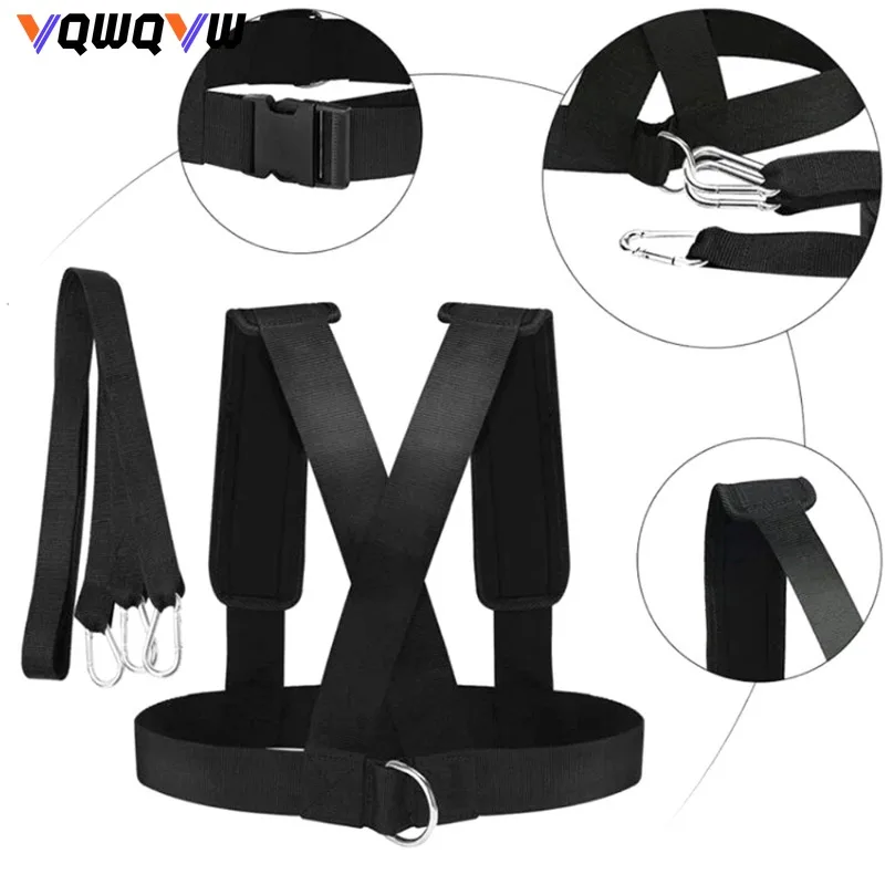 

1Pcs Resistance Bands Fitness Sled Harness Vest with Pad Shoulders Weight Pulling Strap Workout Aid Belt for Running Sprinting