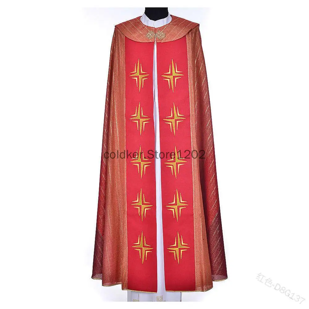 Halloween Cosplay Costum uomo medievale retrò cavaliere partito scialle mantello preghiera abiti chiesa vestito carnevale sacerdote monaco mantello mantelle