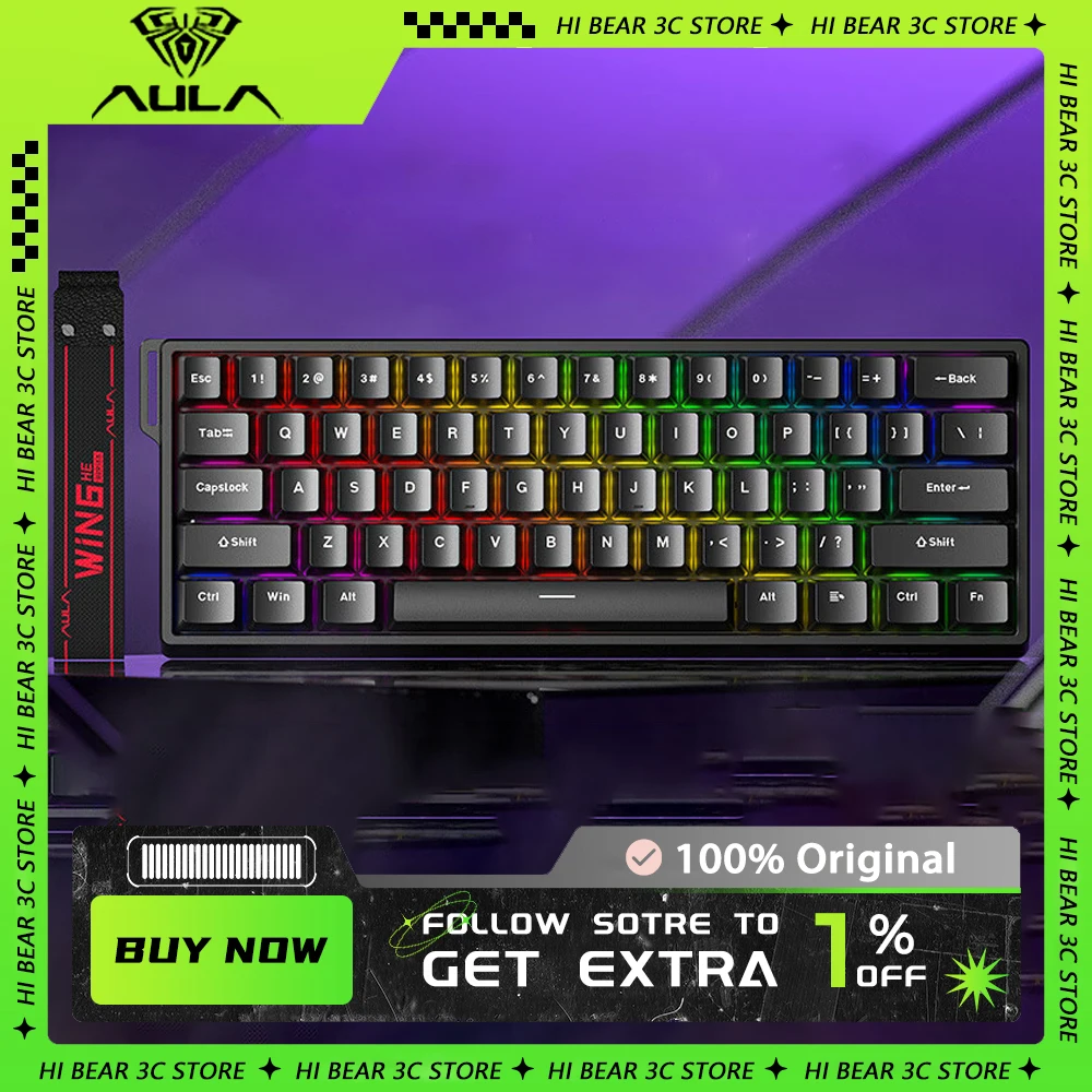 Aula Win60 Win68 He Magnetic Switch Keyboard 8k Wired Custom Rgb Hot Swap Rt Esports Gamer Mechanical Keyboard For Pc Gift