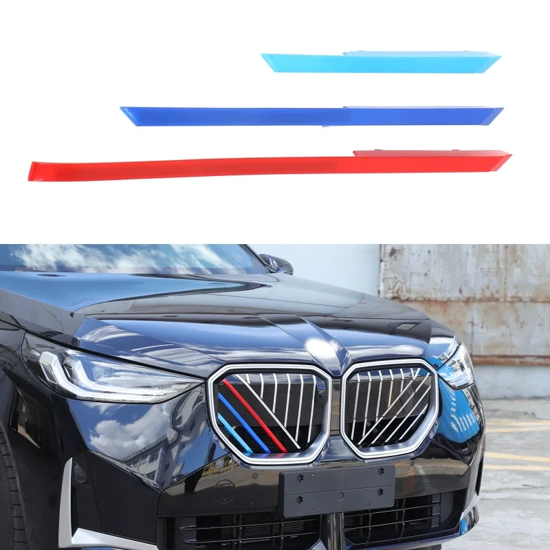 

3PCS ABS Front Grille Trim Strips Three Color Grille Decoration Accessories For BMW X3 G45 2025+ Car Exterior Accessories