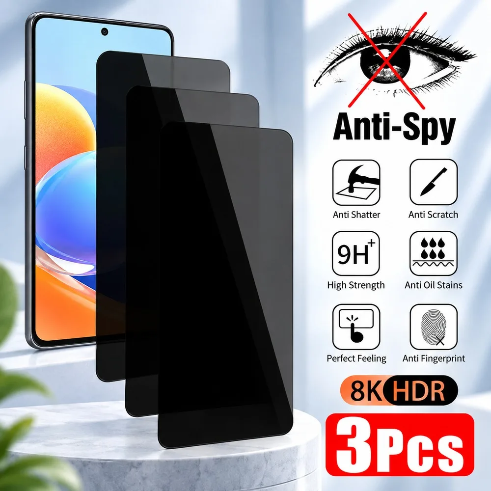 3PCS Anti Spy Screen Protector For Samsung Galaxy A25 A26 A27 A31 Privacy Tempered Glass For Samsung Galaxy A32 4G A32 5G A33 5G