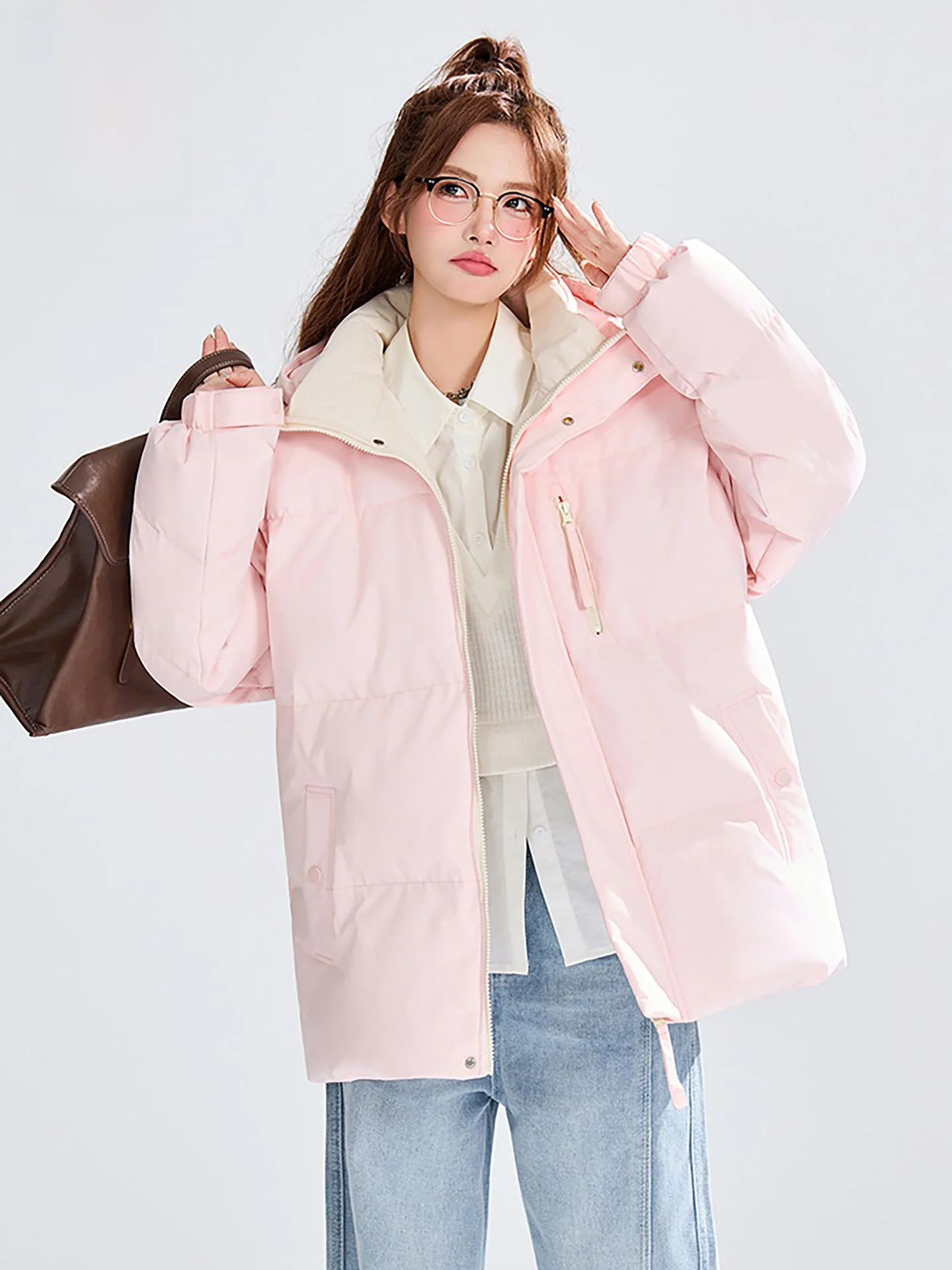 

Утепленная хлопковая куртка Nanilu для женщин: зимняя, молодежная, теплая, свободного кроя, на молнии, в стиле «пуховик», с наполнителем из полиэстера