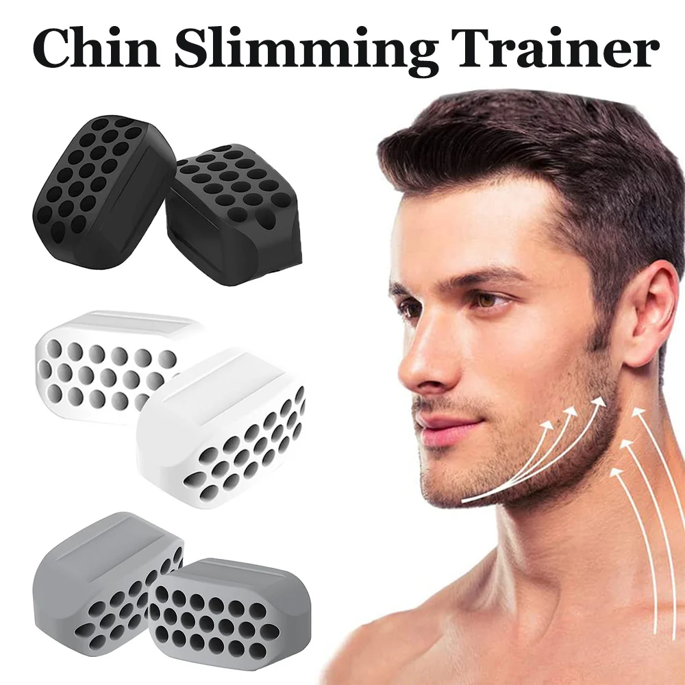 2 Pcs Double Chin Jawliner Facial Chew Bite Muscle Anti-stress Jaw Exerciser Smile Exerciser Redefine Jawline Trainer