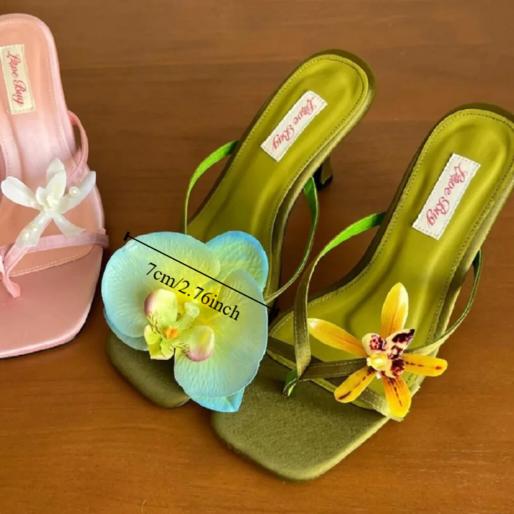 Sandals Decorations Flower Shoe Accessories Removable Vacation Style Butterfly Orchid Shoes Charms Clogs Buckle Shoe Accessories