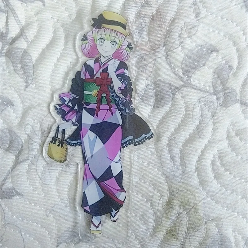 Adornos acrílicos Demon Slayer Kanroji Mitsuri, figuras de acción de Anime, decoración de escritorio de coche, modelo Kawaii, juguete para niños, regalos de cumpleaños