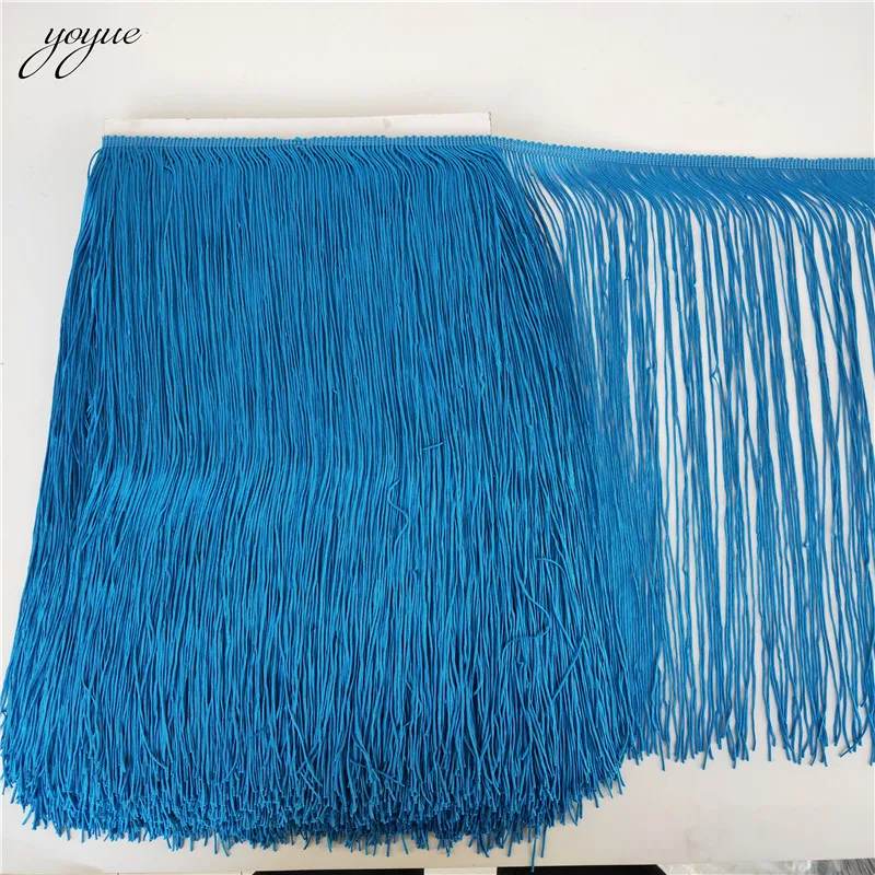 YOYUE 2-10 Yards 100CM Long Lace Fringe Trim Tassel Fringe Trimming For Diy Latin Dress Stage Clothes Accessories Lace Ribbon