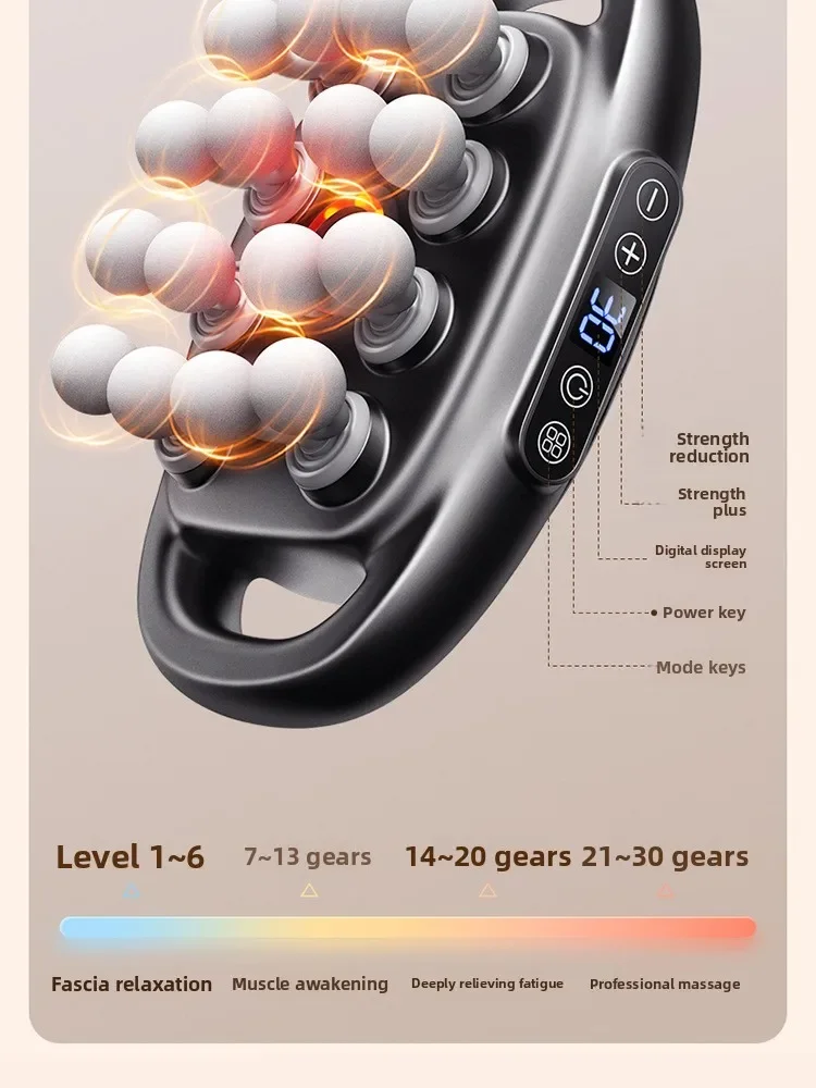 Brand High-End 16-Head Fascia Gun Multi-Head Massager, Waist and Back Muscles Deep Relaxation 16-Head Massager