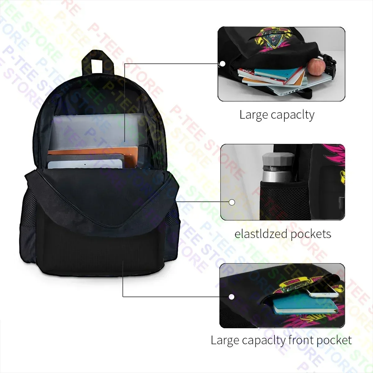Skate Santa Monica Airlines Sma Natas Kaupas Kitten 01 Large Capacity Backpack Bookbag School Sport Bag