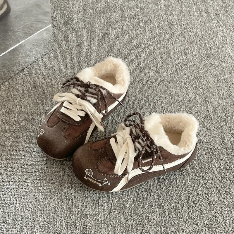 Outdoor-Warm-Sportstiefel für Damen, Winter-Fleece-Laufschuhe, modische Plüsch-Knöchelstiefel, rutschfeste Freizeitsneaker, neue Baumwollschuhe – Detail 7