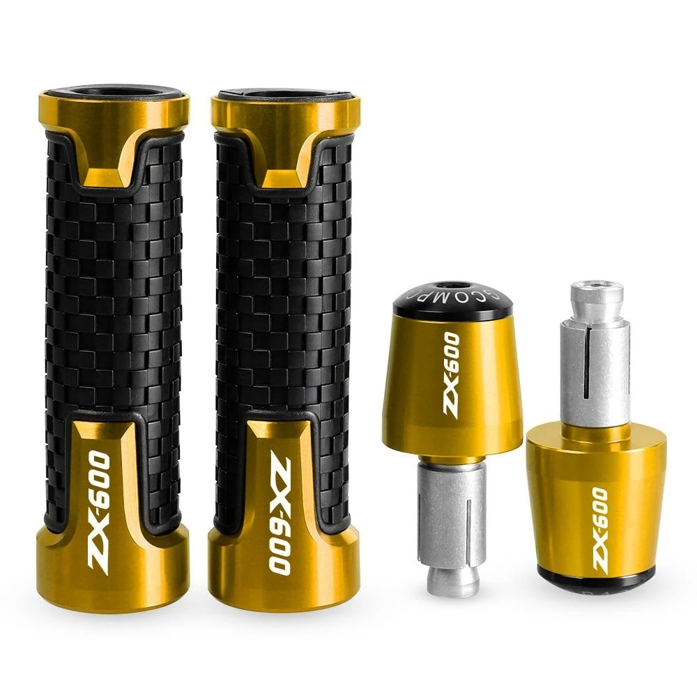 

Motorcycle Accessories For KAWASAKI ZX600 636 636R 2005 2006 2007 2008 7/8" 22MM Handlebar Hand Grips Handle Bar End Cap plug