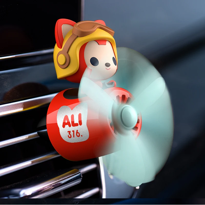 New style Cartoon fox pilot series Car Air Freshener perfume Automobile Interior Perfume Clip Fragrance Ornament Car Accessories - view 2