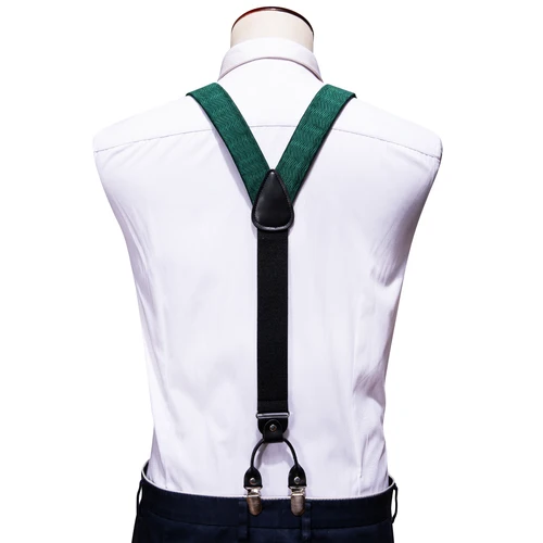 Imagen 2 del producto Barry.Wang-conjunto de gemelos de seda para hombre, suspensorio de diseño, corbata ajustable con Clip, para boda y negocios