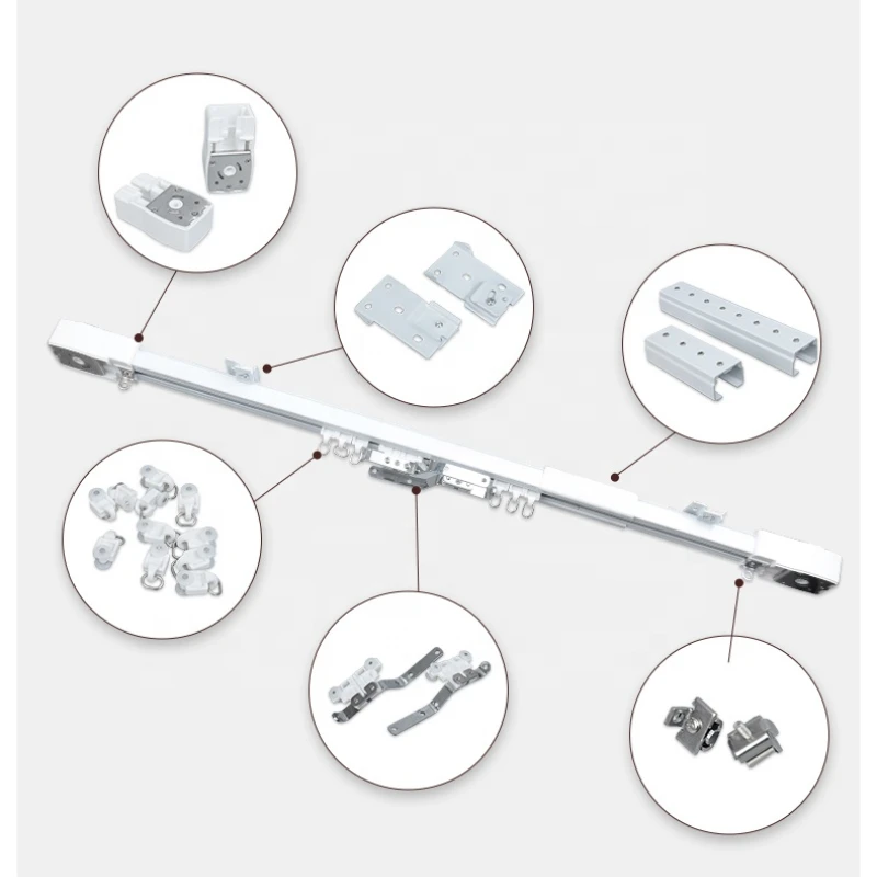 Pabrik Grosir Rel Aluminium Tirai Cerdas Motor Set DIY