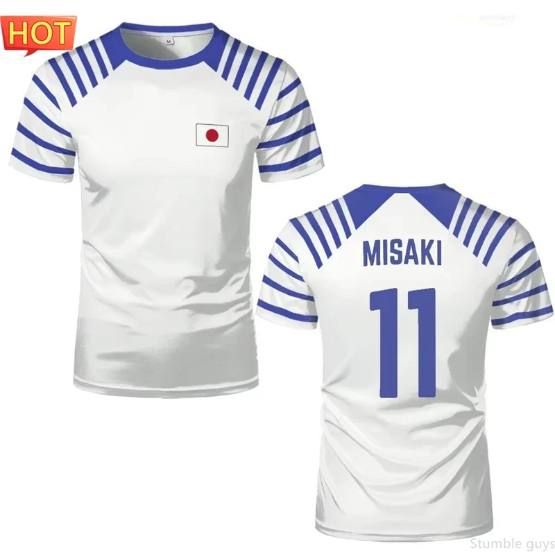 Anime Captain Tsubasa Nankatsu Fußball-Oberteil Herrenbekleidung Jungen T-Shirt Cosplay Fan-Version Lässige Oberteile