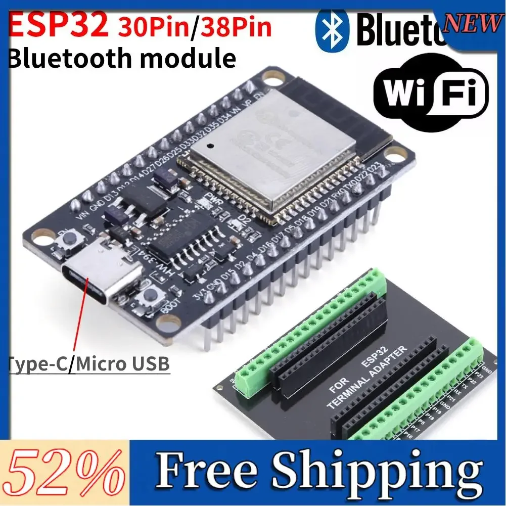 ESP32 ESP-32S ESP WROOM 32 WIFI Board Bluetooth module Dual Core 32Bit CPU ESP32 development board Board 30Pin Wireless Module