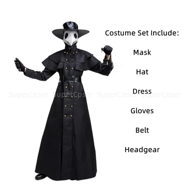 Plague Doctor Hooded Robe Costume (5XL)