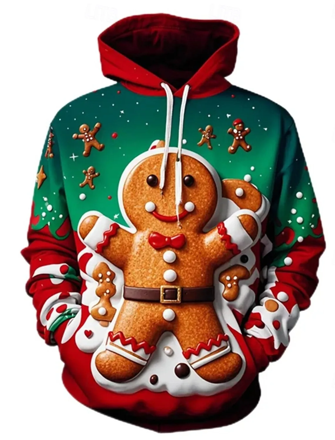 

Christmas Gingerbread 3D Print Men's Hoodie Funny Christmas Hoodie Men's Women's Christmas festival Party Street Men's Clothing