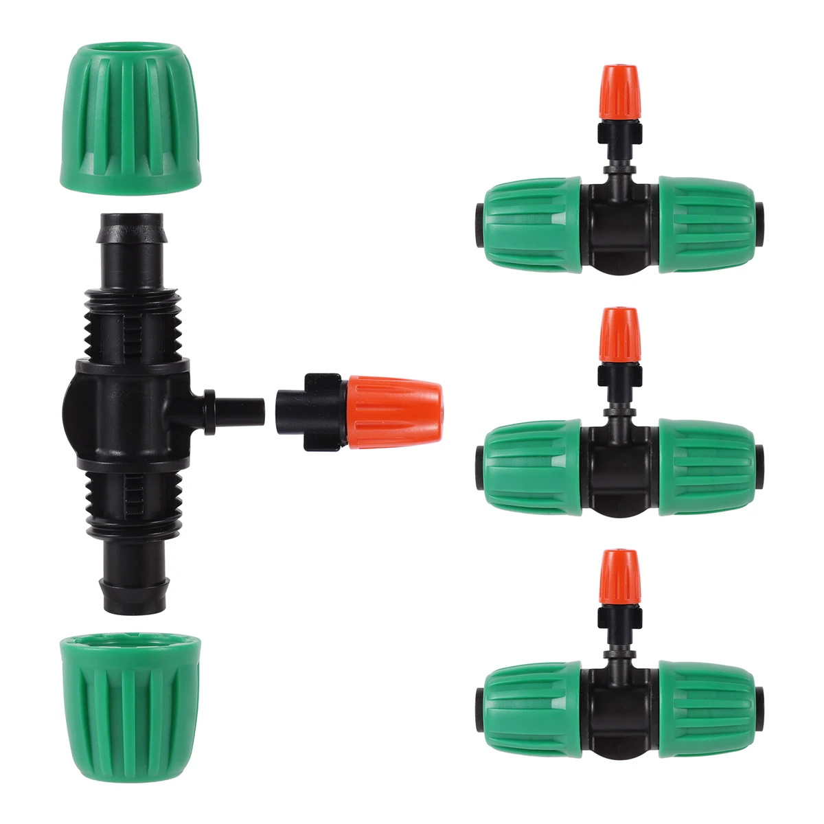 1/2 "Pijp Vergrendelde T-Connector 16Mm Waterbuis Reducerende Koppeling Home 6Mm Mondstuk Adapter Gieter Pijp Fitting Zwart/Blauw/Groen