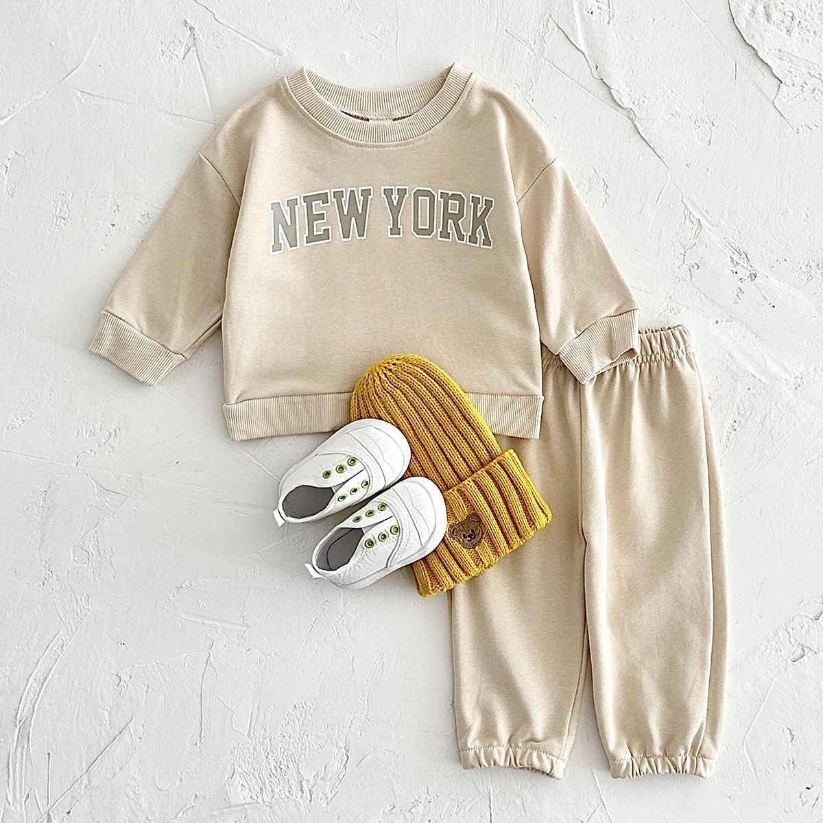 2024 Baby Sets 0-3Y Newborn Infant Baby Boy Clothes New York Letter Long Sleeve Pullover Top+Pants Autumn Baby Girl Clothing