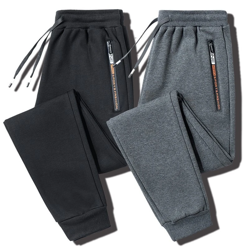 2022 Autumn Men\'s Sport Pants Casual Knitted Trousers With Zipper Pockets Solid Color Jogger pants Male pantalon chandal hombre