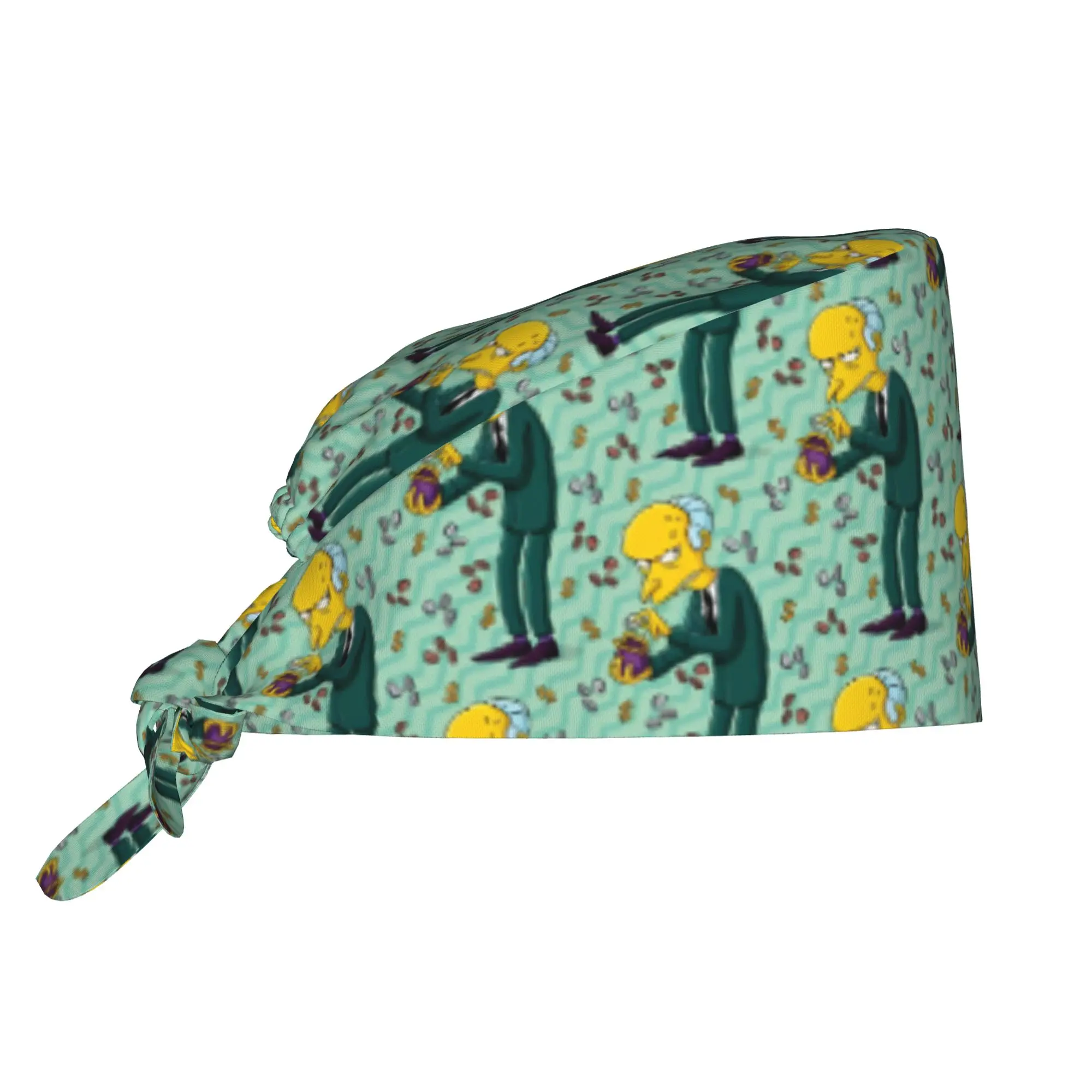Custom S-Simpsoned Cartoon Cleaning Working Cap Cool Men Women Homer Manga Scrub Cap Surgicals Hat Nurse Scrubs Hat Nurse