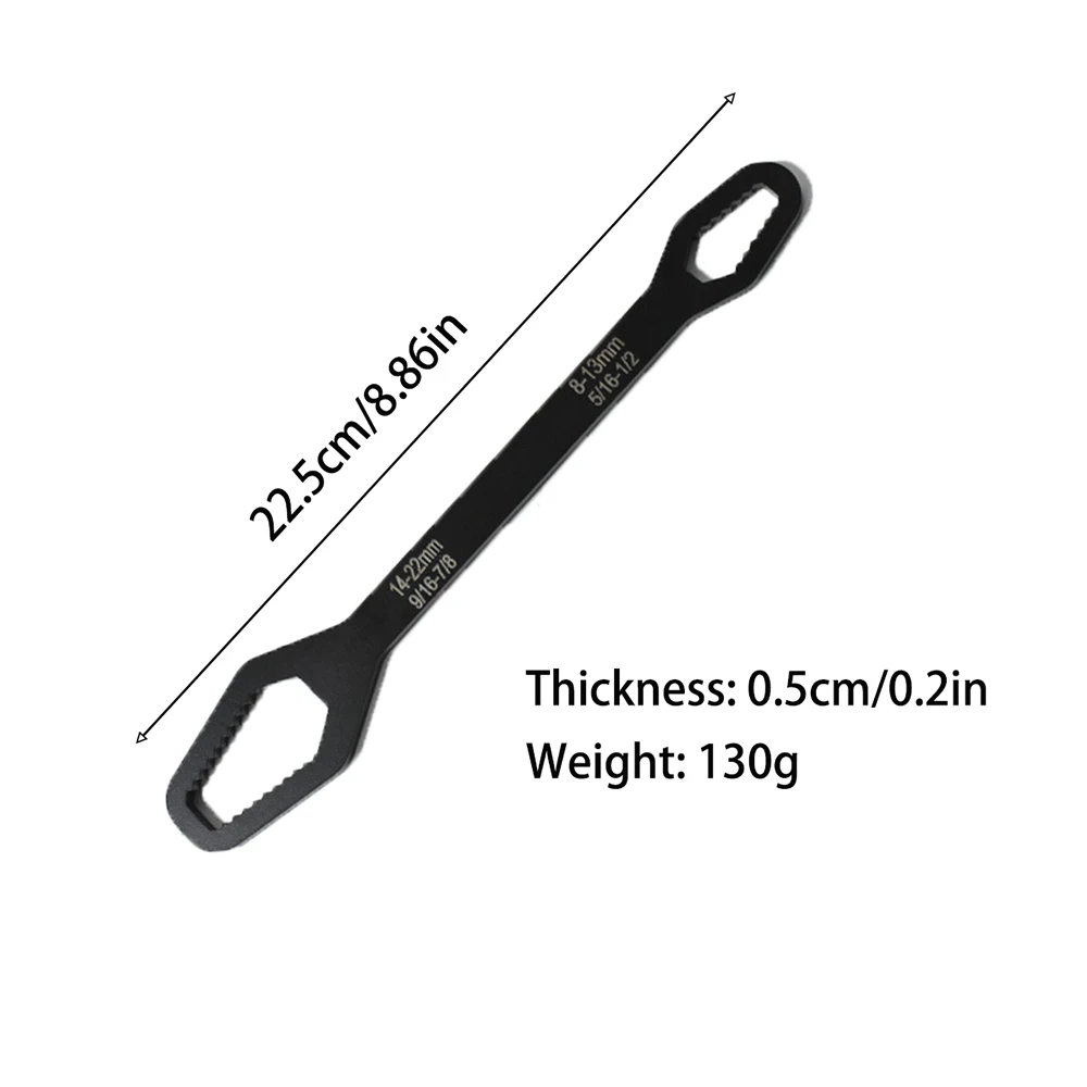 1pc 8-22mm Universal Torx Wrench Self-tightening Adjustable Glasses Wrench Board Double-head Torx Spanner Hand Tools for Factory