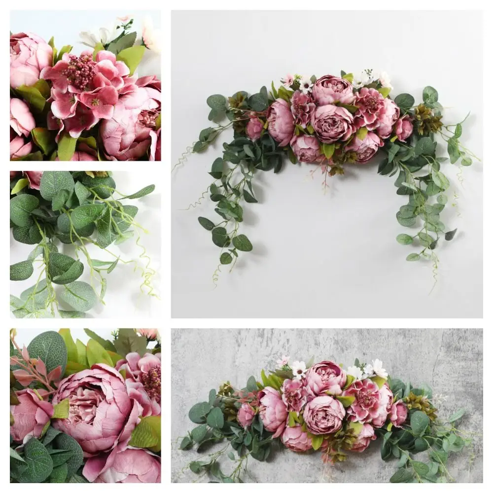 بوهو الاصطناعي الزفاف قوس الزهور الأوكالبتوس جارلاند الستائر DIY بها بنفسك زهور الزفاف أكاليل علامة ترحيب الأزهار