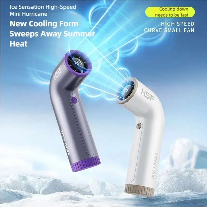 مروحة صغيرة محمولة بقدرة 4000 مللي أمبير في الساعة، 199 سرعة، شاشة رقمية توربو، سرعة متغيرة لا نهائية، مروحة محمولة خارجية، شحن USB