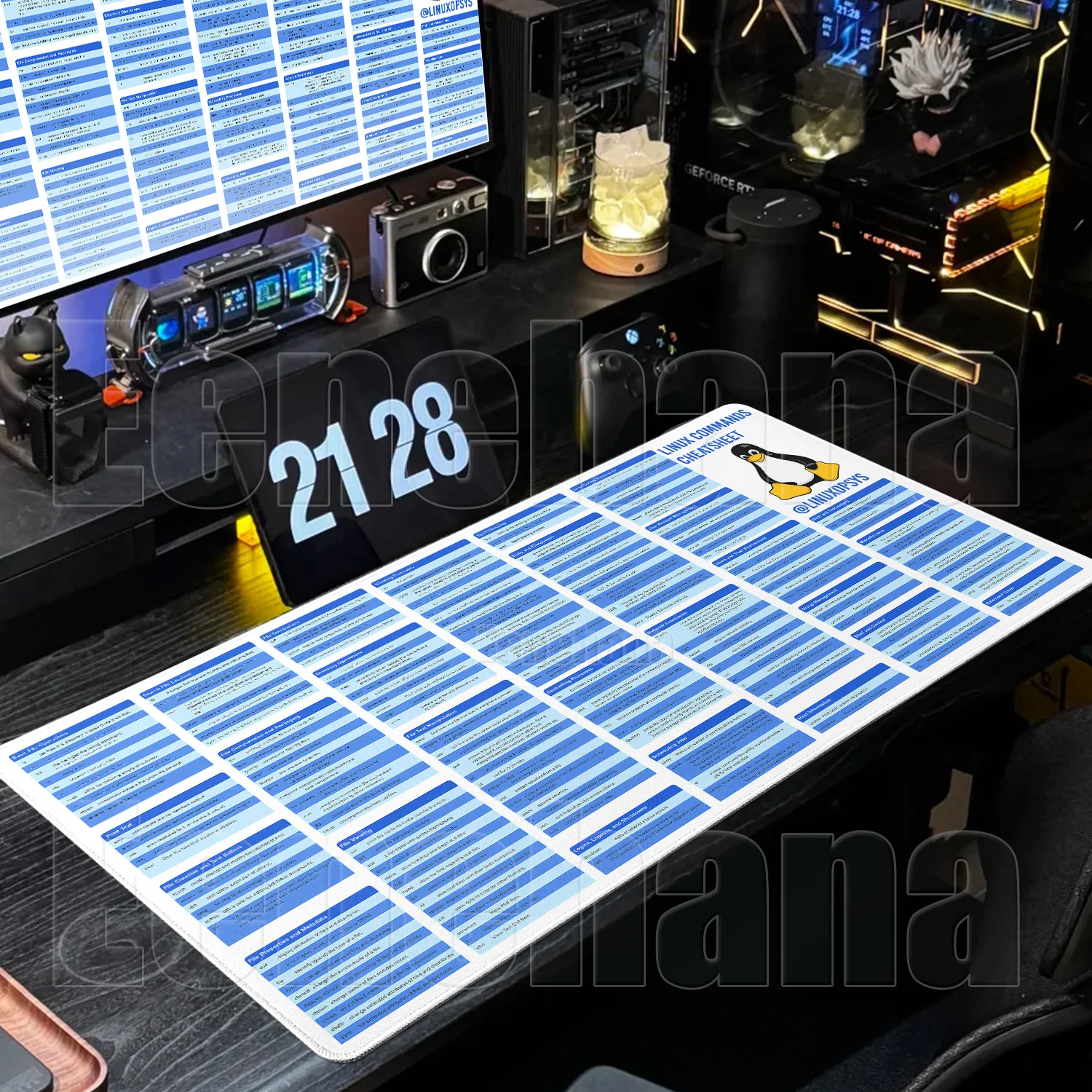 Large Linux Python Gaming Office Mouse Pad Shortcuts XXL Gaming Mats Matsurface for Computer Mouse Rubber Keyboard Expansion Pad