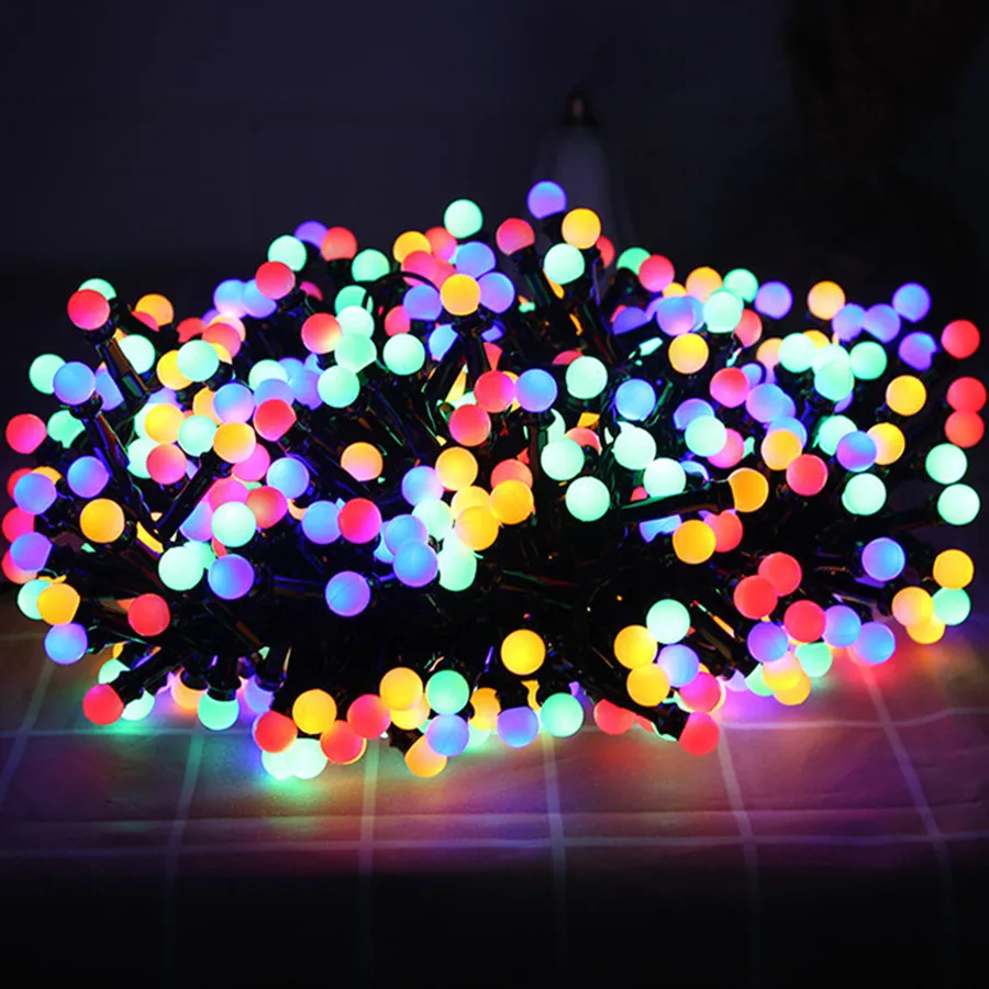 À prova dwaterproof água led firecrackers luz da corda de fadas 8 modos natal bola redonda jardim guirlanda luzes para festa decoração ao ar livre indoor