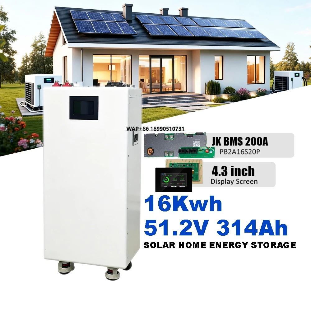 SZXUBA 51.2 V Lifepo4-Batterie 314Ah 16kWh Lithium-Ionen-Batterie Pack Home Energy Storage Solar Batterie 8000 Cycles