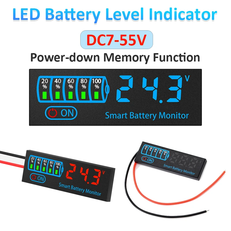 DC7-55V Smart Battery Level Indicator 4615N Li-ion Lipo Lithium Lead Acid Battery Level Tester LCD Module Capacity Voltage Meter