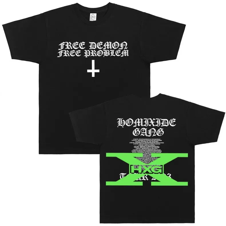 Homixide Gang Mosh Pit Control T-shirt Playboi Carti Opium Merch Tshirt HXG T-shirts Men Women Hip Pop