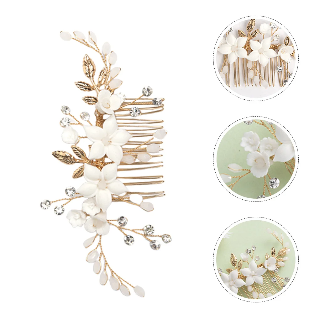 

Crystal Flower Hair Side Comb Bridal Hairpin Wedding Hair Clip Decorative Headpiece for Bridesmaids Flower Girls