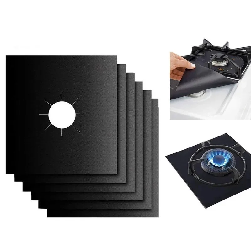 1-5PCS Reusable Non-stick Self Adhesive Foil Cleaning Mat For Gas Stove Protectors Cover Sheeting Kitchen Gas Stove Accessorie