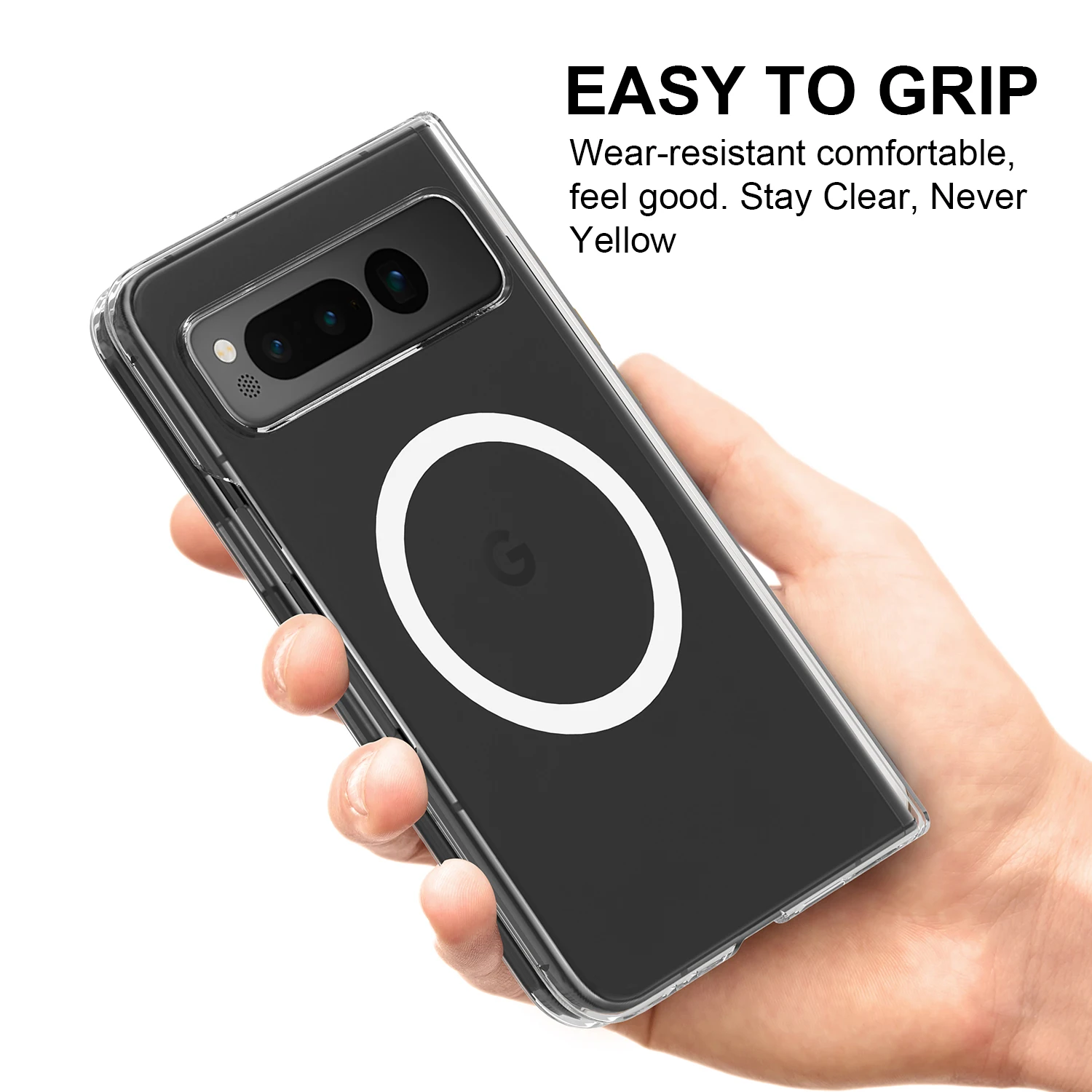 For Google Pixel Fold Magsafe Case High transparency Shockproof Protection Hard Wireless Charging Magnetic Cover Accessories