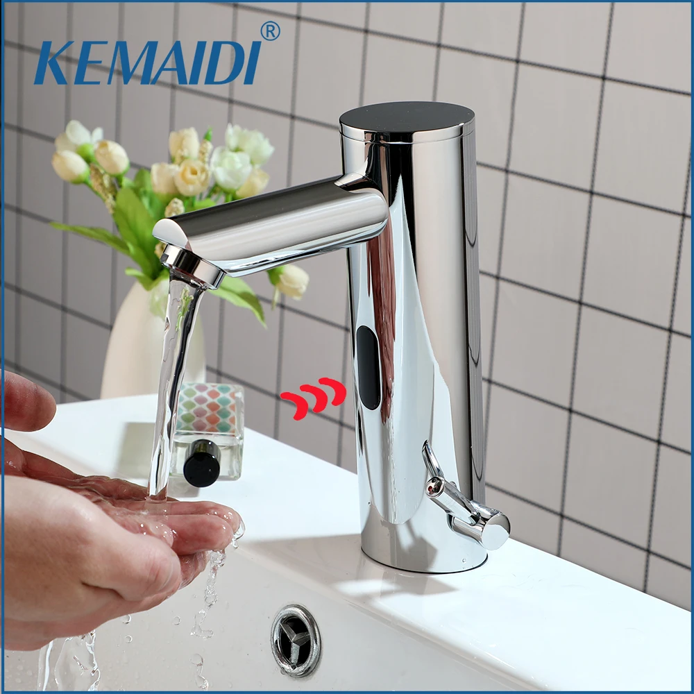 

KEMAIDI Bathroom Basin Faucet Torneira Automatic Hands Touch Free Sense Faucets Bathroom Brass Sink Chrome Mixers & Taps