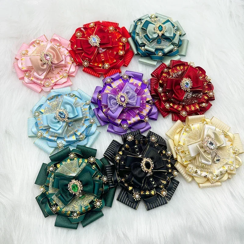 Lolita Clothing Bowtie Brooches Fashion Cosplay Party Shirt Pins Original Handmade Jewelry Gifts Women\'s Ribbon Collar Flower