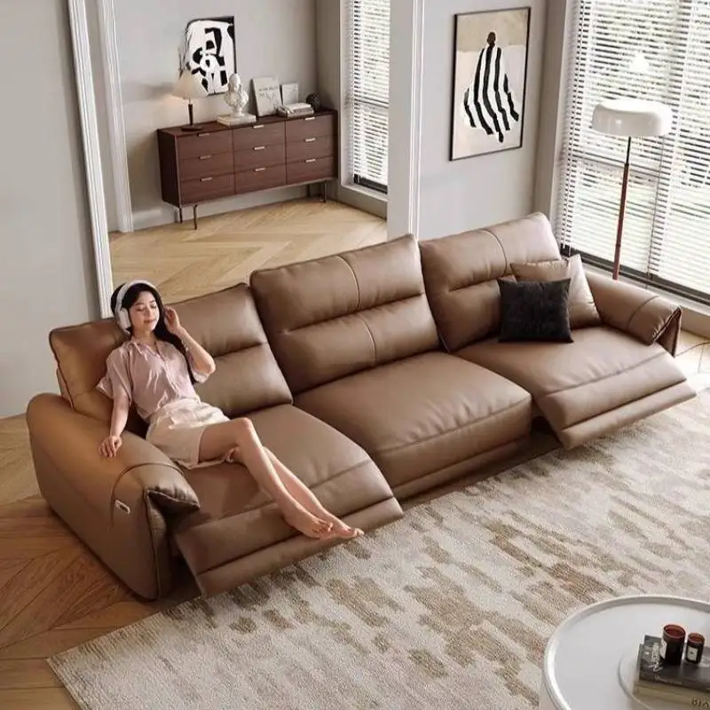 

Single Brown Electric Recliner Sofas Design Cheap European Quality Living Room Sofas Luxury Modern Woonkamerbanken Furniture