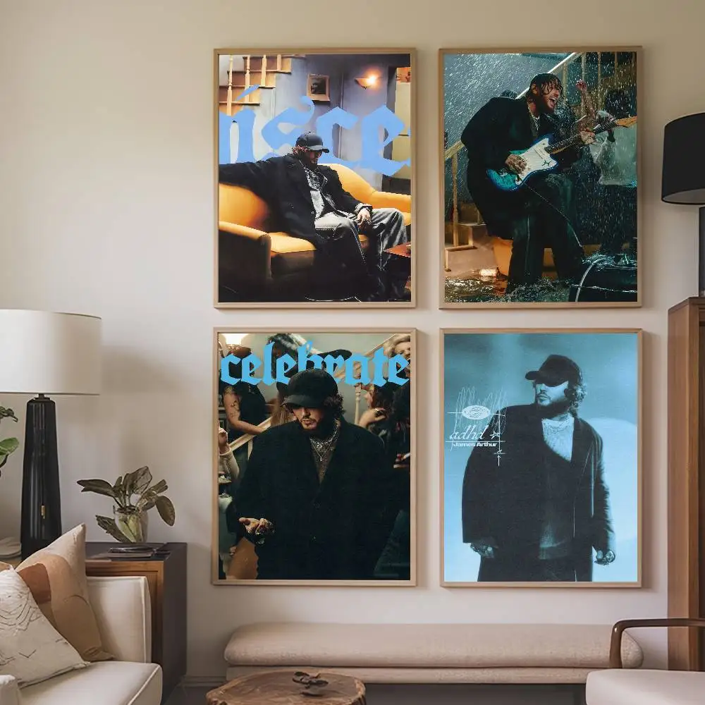 Singer J-James Arthur Pisces Poster Prints Self Adhesive Home Suitable for Living Room Decor Decoration Wall
