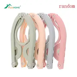 Multifunctional plastic foldable clothes hanger travel space saving simple clothes support creative portable clothes hanger