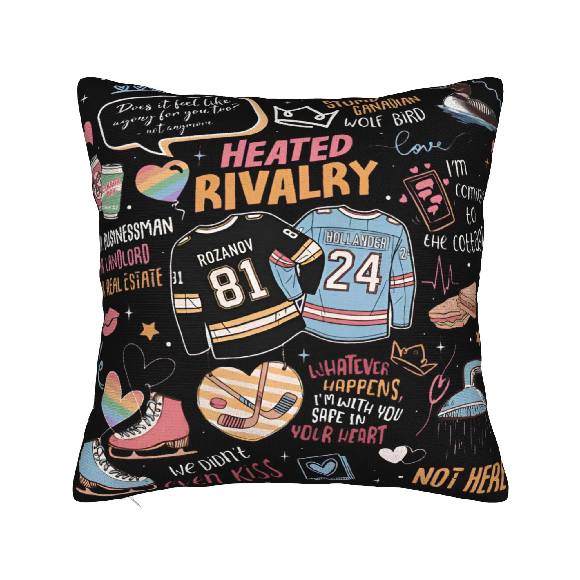 Pillow Case Heated Rivalry Romance Hollanov Romance Book Soft  Pillow Cover For Wedding Party Home Decor Funny Pillowcases