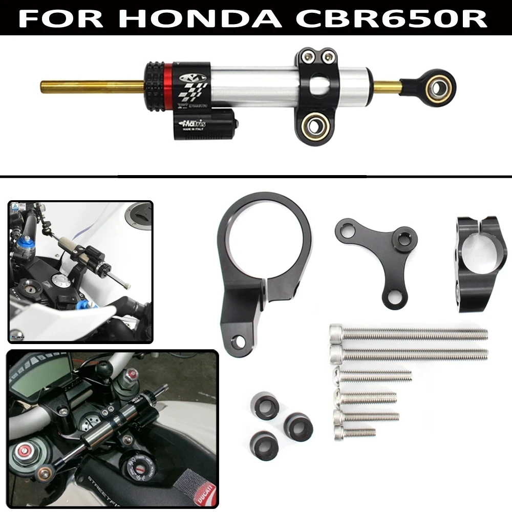 

CNC Carbon fiber Motorcycle Adjustable Steering Damper Stabilizer Kit For HONDA CBR650R CBR 650 R 2019 2020 2021 2022