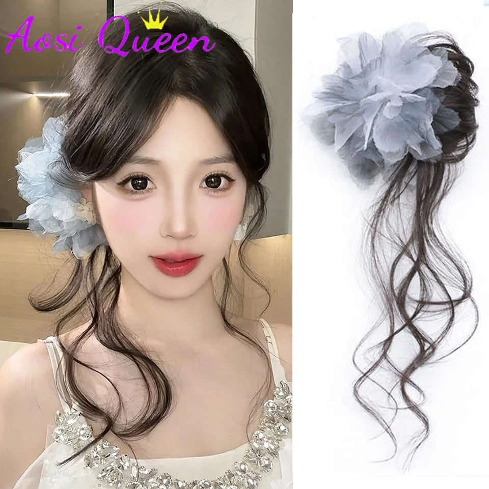 

AOSIQUEEN Synthetic Flower Claw Clamp Dragon Beard Ball Head Wig Flower Bud Head Increase Quantity Hair Accessories Contract
